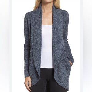 🌟BAREFOOT DREAMS🌟 COZYCHIC LITE OPEN CIRCLE CARDIGAN SWEATER BLUE XS / S